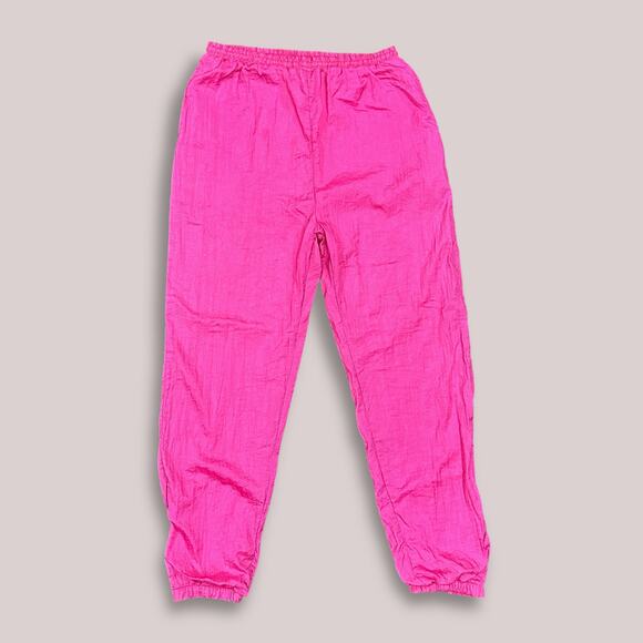 Pro Spirit Vintage Hot Pink Nylon Jogger Pants - Women’s Size L - Picture 1 of 5
